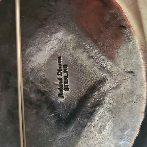 Amazing Vintage Native American Navajo Roland Dixon Concho & Turquoise Brooch 💙 - Picture 6 of 12